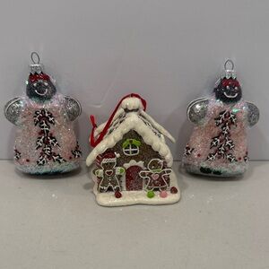 Festive Gingerbread House and Gingerbread Cookies Ornaments Set